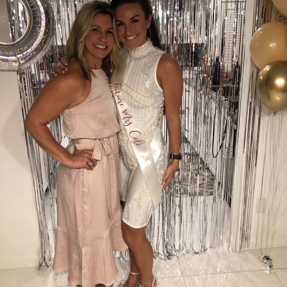 Bachelorette white rhinestone romper